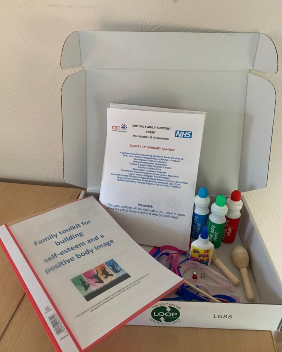 We’ve been busy packing the goodie boxes and sending them out to 24 families from 9 different NHS Burns services, ready for our first ever Virtual Family Support Event that's taking place next weekend #BeBurnsAware