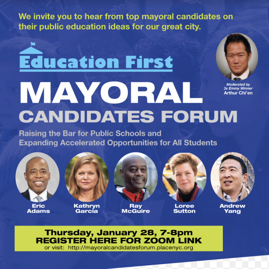 elizashapiro's tweet photo. Looks like 3 of the most progressive candidates in the mayors race - Stringer, Wiley and Morales - are not participating in this upcoming education forum hosted by PLACE, a parent group that wants to keep the SHSAT and current gifted and talented admissions... https://t.co/RcXkk02ch5
