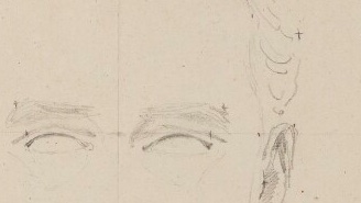 Assistants would use these extremely accurate sketches to create a clay model. See the faint lines/marks on the sketches where they measured proportions to transfer the same measurements to the clay model. Chantrey would then refine the clay model in the presence of the subject.