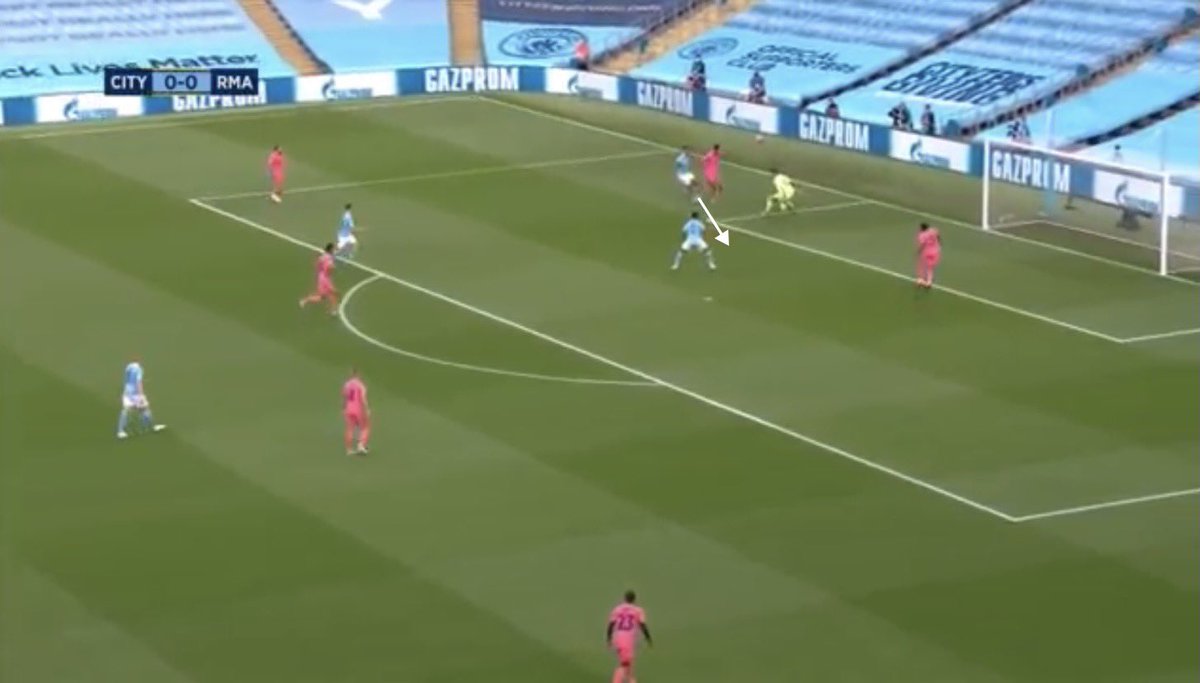 When Sterling came on Jesus moved back inside, scoring and forcing a Ramos red card in a great night for the Brazilian. At home, again on the left, his industry paid off when he forced Varane into 2 mistakes picking up an assist and a goal which won the tie for City 8/