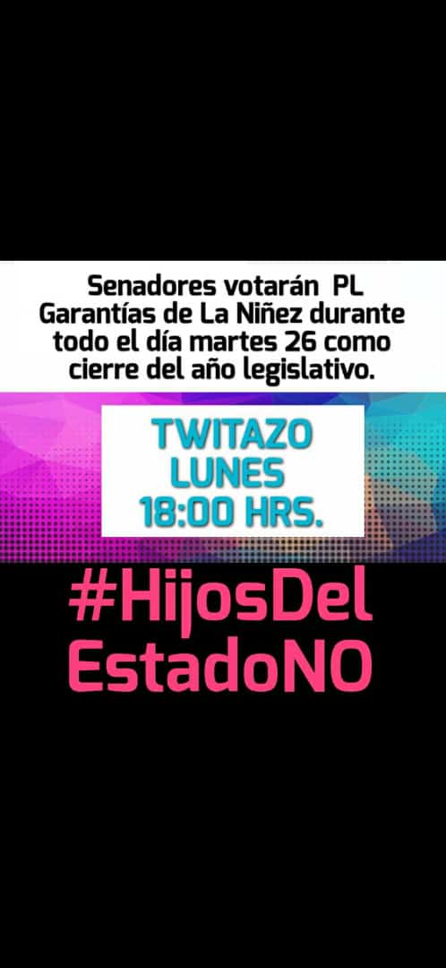 Hoy a las 18:00, gran twittazo nacional. 

#HijosDelEstadoNO 

Vayan estirando los dedos por mientras, y masajitos si se puede.

#AfueraDeLaPajarera