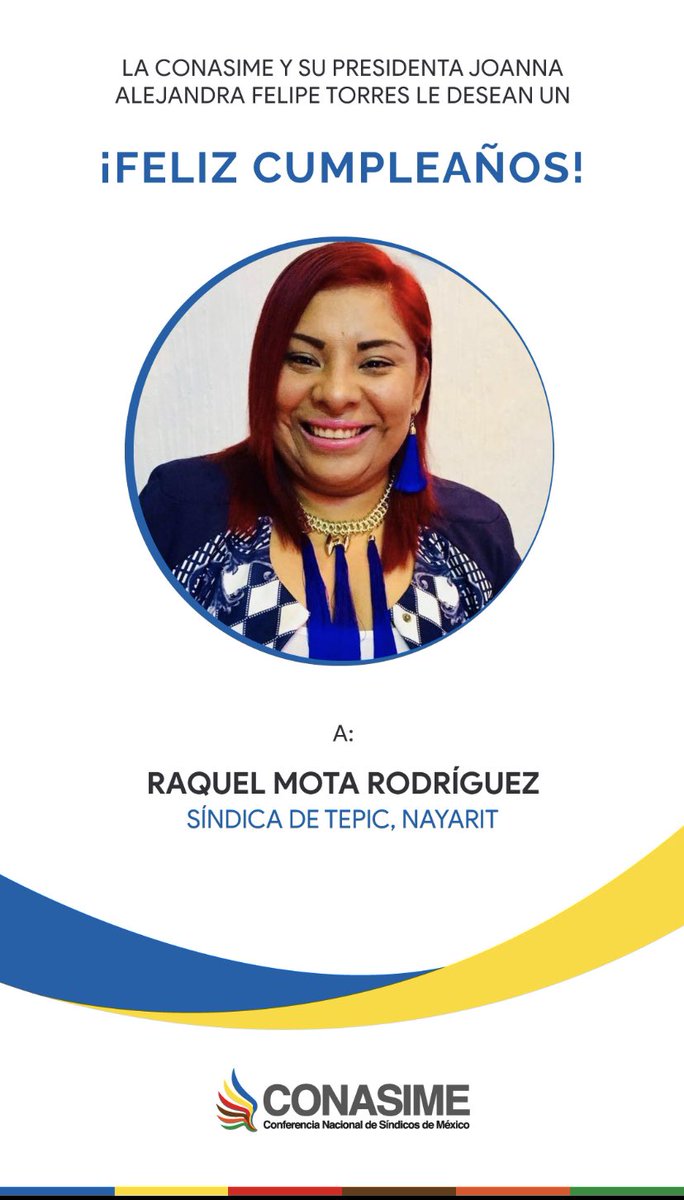 Conasime's tweet photo. Todos los integrantes de la mesa directiva de la #CONASIME, así como su Presidenta @joannaftorres felicitan a la Síndica @RaquellMota con motivo de su cumpleaños. #Enhorabuena que los éxitos en su vida continúen. 🎁 https://t.co/IPz4a3DZVM