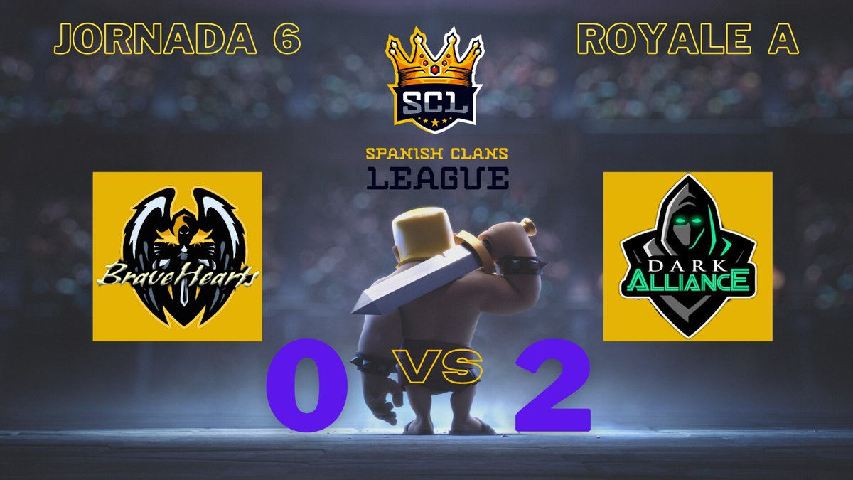 #Resultados 

Jornada 6. Grupo Royale A

<a href="/BraveHeartsGam/">BraveHearts Gaming</a> 0-2 @DarkAllianceV1 

#SCL3