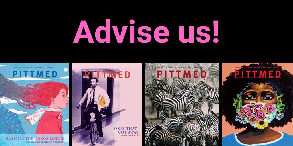 PittMedMag's tweet photo. Pitt Med magazine is searching for a PhD student from Pitt to join its advisory board. Board members attend a quarterly meeting, where they and Pitt Med's editorial team discuss story ideas. Reply to this post if you are interested! https://t.co/OitkLk8acF