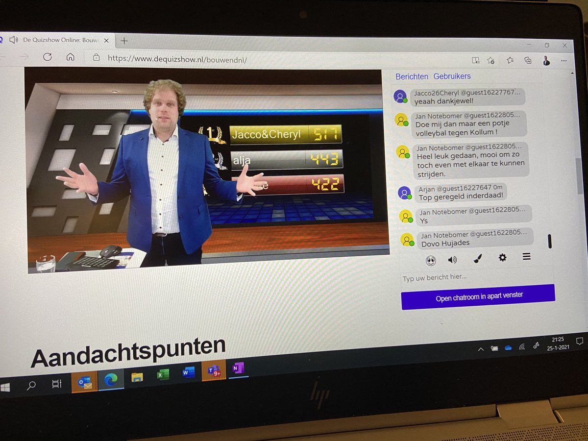 SanderWubbolts's tweet photo. Net leuke nieuwjaars pubquiz via @DeQuizshow gevolgd op initiatief van Jong Bouwend Nederland regio Noord. Gefeliciteeerd @jaccojong Jacco en Cheryl met jullie verdiende 1 plek. #ledenbinding @BouwendNL #doorbouwers
#debouwmaakthet https://t.co/Dl4LYAVK1y