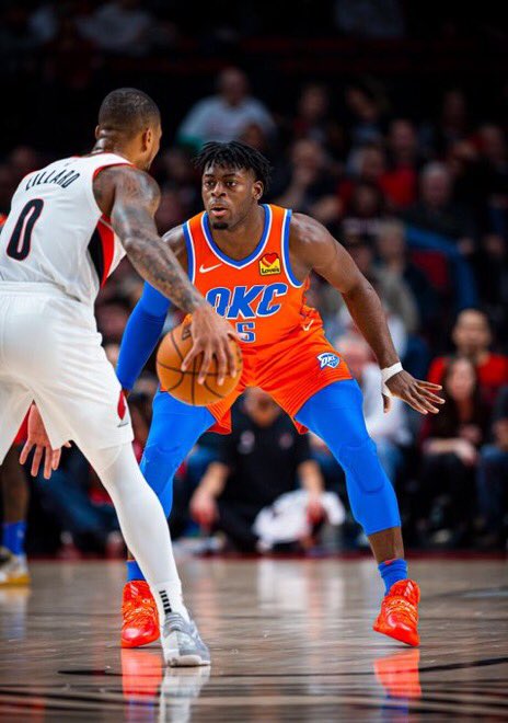 Damian Lillard is 3/8 while guarded by Luguentz Dort, the last time they played Dort scored his first career points in his second career game, while guarded by Dame, they play tonight https://t.co/mJB2mv0H3a