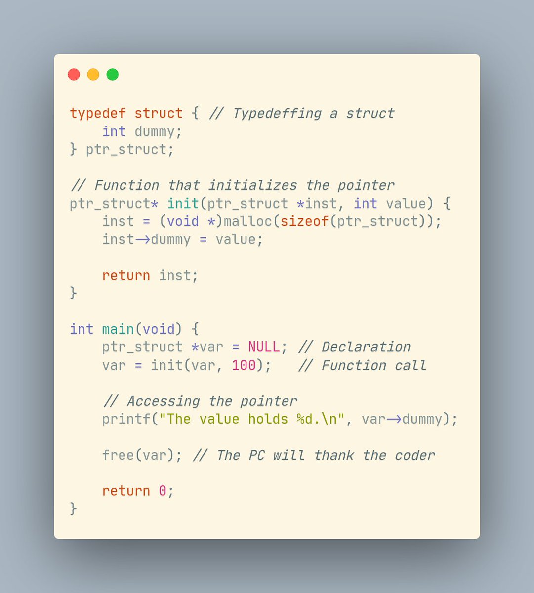 TheRohanBariOld's tweet photo. Here's a sample function that initializes a pointer struct, nevertheless C doesn't have pass-by-reference type arguments.
#c #programming #pointer #struct #typedef #coding
https://t.co/YUKwz8Moew