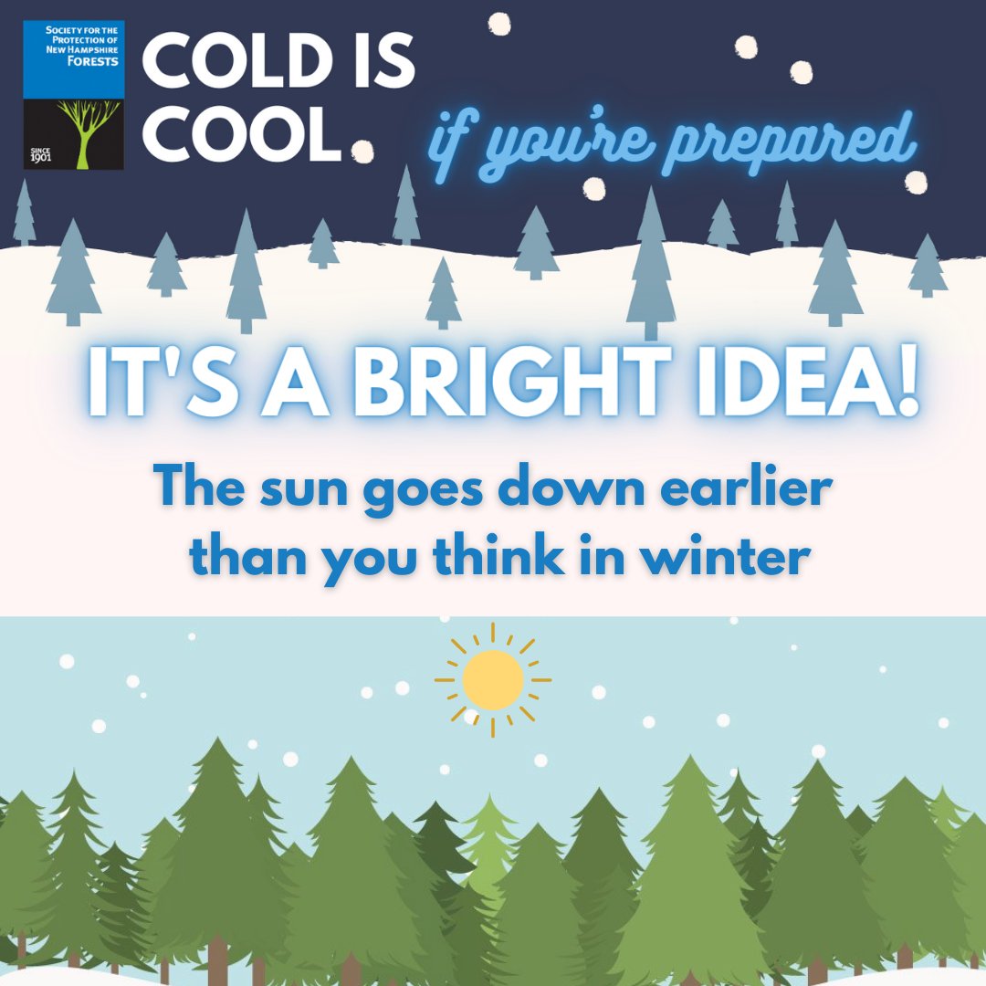 Forest_Society's tweet photo. It's a bright idea to prepare for cold weather! Here are a few tips to make sure #ColdisCool when you're enjoying the outdoors this winter. We'll be sharing more safety tips over the next week and at https://t.co/mmQ5W0UJcn. #HikeSafe #NHwinter #ExploreNH #BeSafeBeWellBeLocal https://t.co/sfKWeafltH