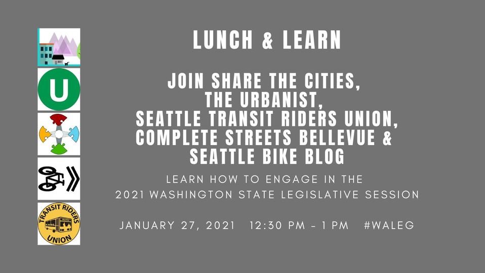 seabikeblog's tweet photo. We are hosting a lunch and learn this Wednesday
with some other great folks to talk about how to get involved in the state legislature this session and the big bills coming down the pike.
https://t.co/relCYhB1Oh https://t.co/y5S6D0sMD9