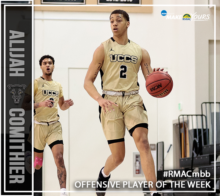 Alijah Comithier from <a href="/GoMountainLions/">UCCS Athletics</a> is the #RMACmbb Offensive Player of the Week after a career high 33 points against MSU Denver Thursday night. Alijah made 11-17 FGs, 4-7 3PT FG's, and all seven attempts from the FT line #EverythingElevated