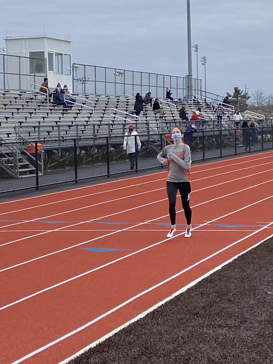 Today we are holding our first winter track meet. Here is Delaney O’Sullivan competing in the 1600.