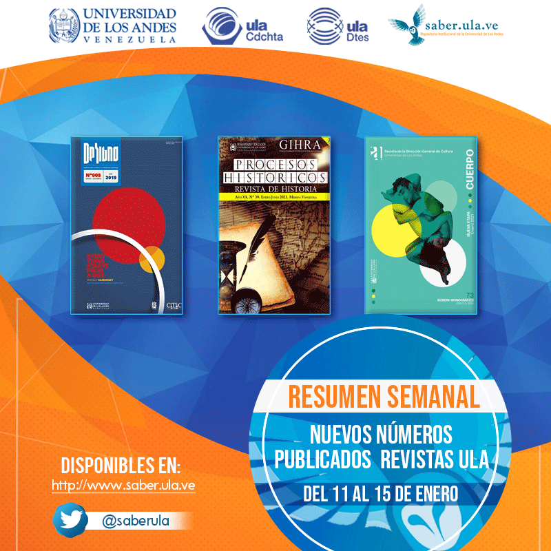 SaberULA's tweet image. Resumen semanal: del 11 al 15 de enero de 2021 @ULA_DTES @rectoradoula @PrensaULA @CdchtaUla @CDCHTA @SignoUla