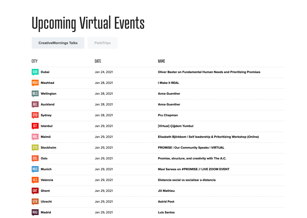 creativemorning's tweet photo. 🌈 We have so many Virtual @CreativeMorning Events this week!
*Opens all the tabs* 🖱⌨️ https://t.co/dLhpdLqSRW
#CreativeMornings #CMgoesvirtual https://t.co/8HIAlKmgf6