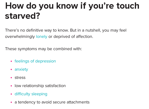 And guess what? That's not something we ever really grow out of. https://www.healthline.com/health/touch-starved#research