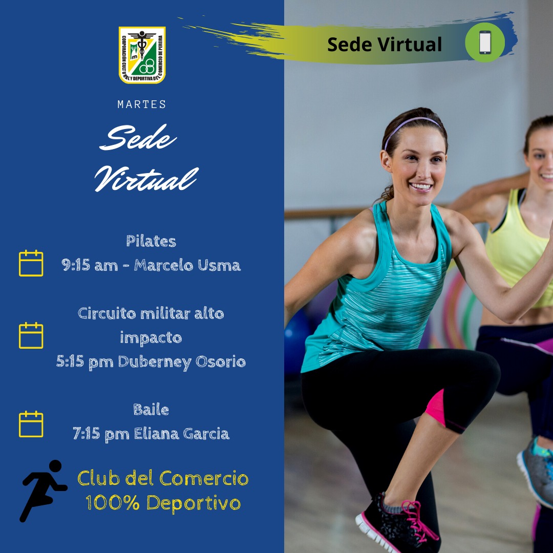 ClubComercioPei's tweet photo. Nos vemos mañana en la sede circunvalar y en la sede virtual para nuestras clases grupales.
Los esperamos!!! https://t.co/skyiHOTIhJ
