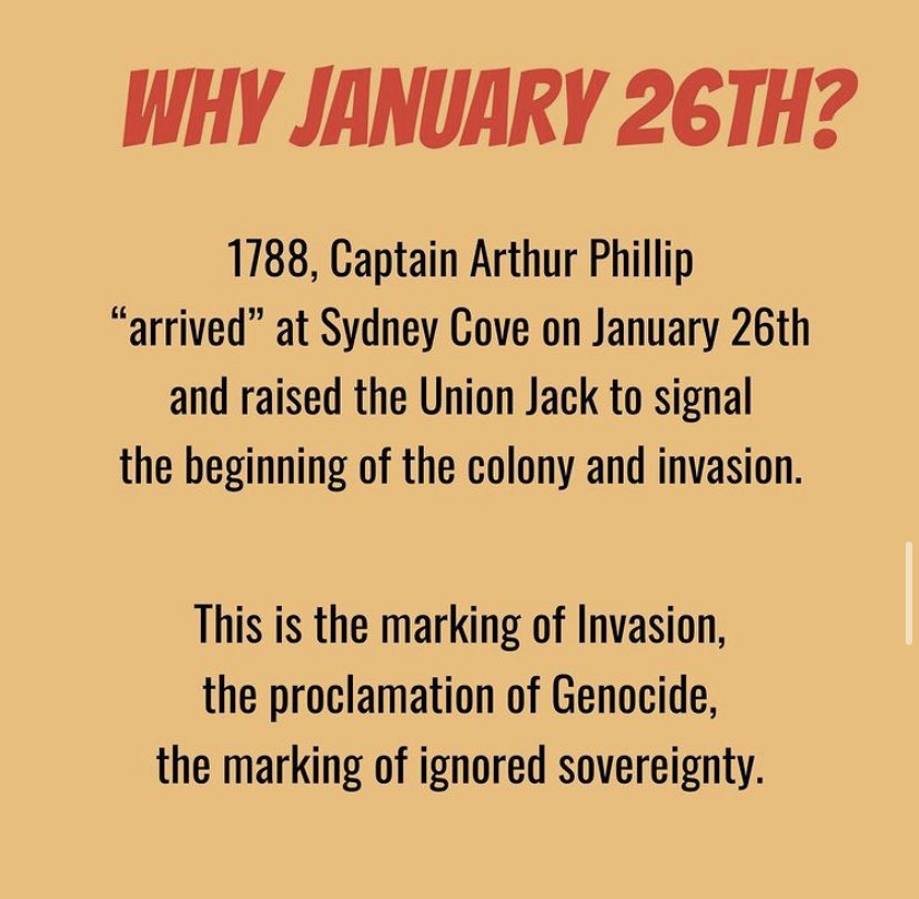 TW for genocide, xenophobia, racism for this thread. (1/4)  #ChangeTheDate  #InvasionDay