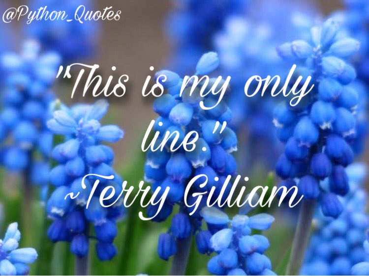 Python_Quotes's tweet image. Interestingly enough, this is also prob going to be the only Gilliam quote here