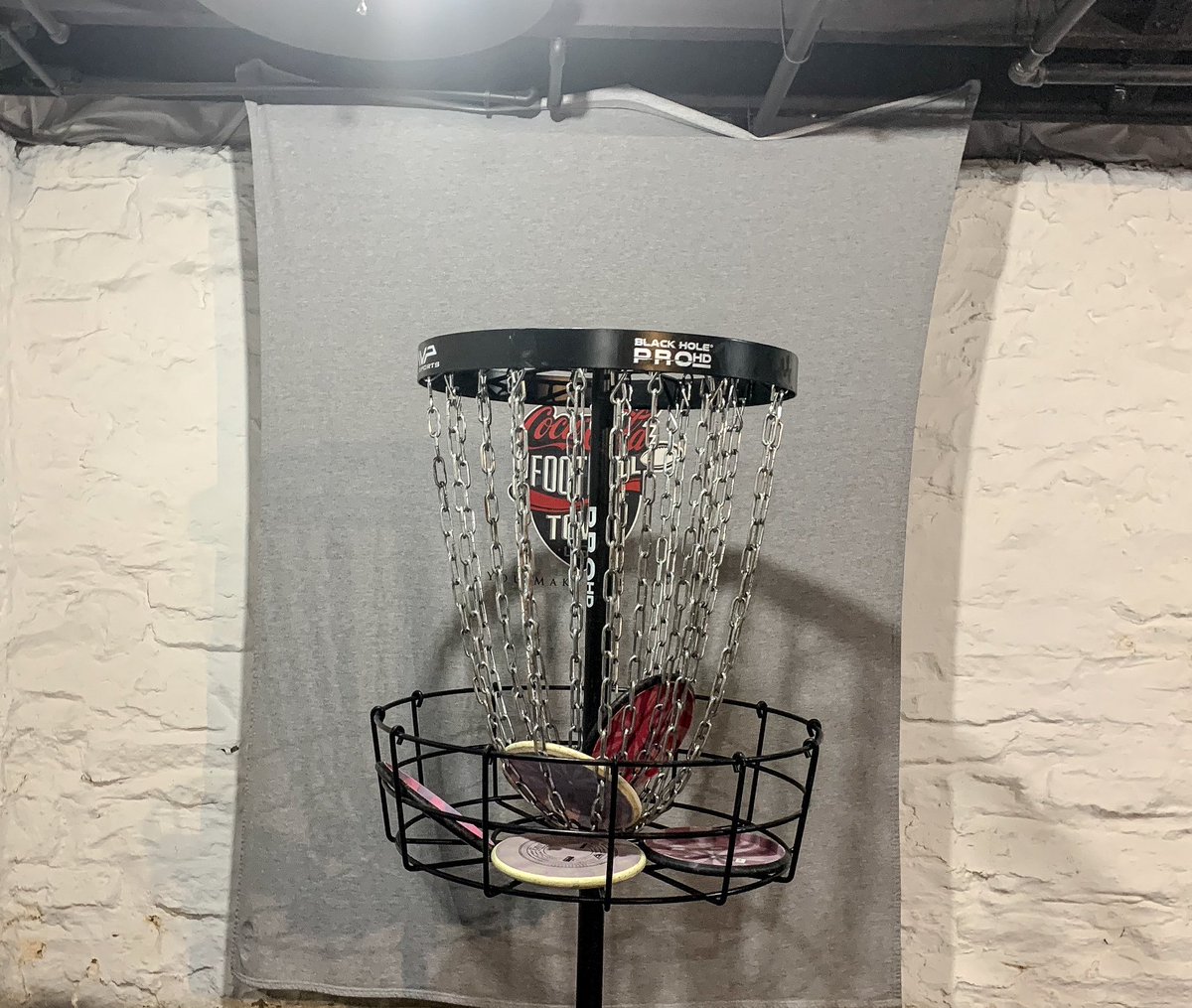 OutstandingDG's tweet photo. Basement putts. Beautiful for Midwest winters. #discgolf #teamoutstanding #getbetter https://t.co/6QHUCFFJNc