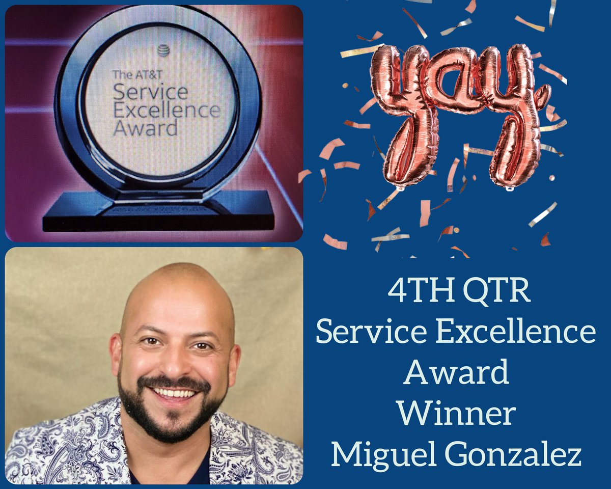 PatriciaG2020's tweet photo. Congratulations Miguel @immichaelj for receiving the Service Excellence Award! 🎉🙌🏽 🏆 #TeamGonzalezATT @Proud2bYoungOrg #Proud2BYoung #STATENation @ATT @1STATENation #WINNER https://t.co/RE4jLbNWp6