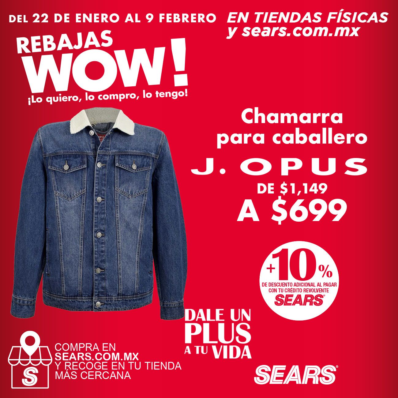 Sears chamarras caballero sale