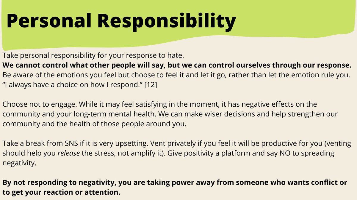 Recognize the real consequences of your actions, instead of a fantasized version.We all like to feel like defenders, standing up for our favs and stamping out hate. This is our fantasy though. In practice, by responding, we are giving the negativity and hate a bigger platform.