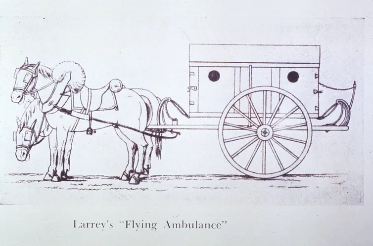 But our journey through the history books needs to go back a bit further to the Napoleonic Era where Dominique Jean Larrey, an Army Surgeon, co-opted horse-drawn artillery units as "Flying Ambulances" to collect the wounded from the battlefield.  https://theconversation.com/baron-larrey-napoleonic-inventor-of-ambulances-triage-and-mash-57893