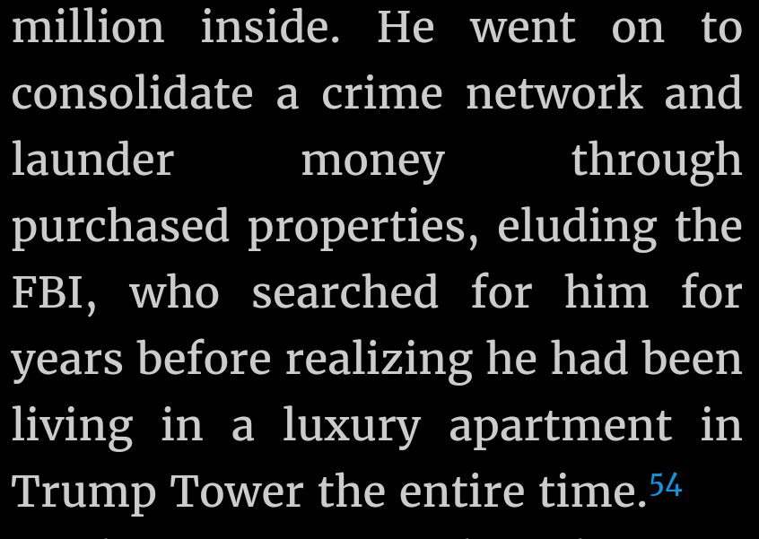 As outlined in  @sarahkendzior's "Hiding in Plain Sight", Mogilevich was years into his US operations by then.In 1992, he bribed a Russian judge to release Vyacheslav Ivankov, who "went on to consolidate a crime network and launder money" from the comfort of Trump Tower.