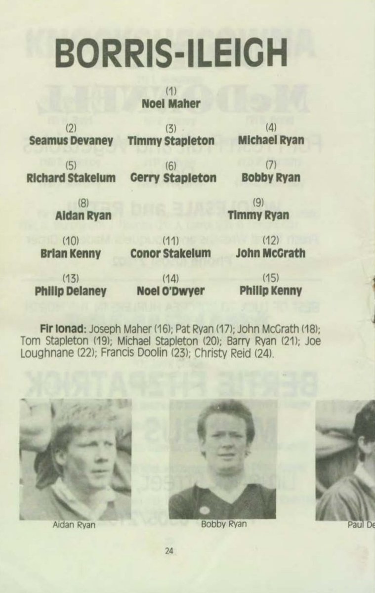 NorthTippGAA's tweet photo. @Borris_GAA were top dogs again in 1988 with a 1-14 to 1-7 win over rivals @RoscreaHurling in the North Senior Hurling Final

Match Report &amp; Programme:
https://t.co/tTdQOVAYk1 https://t.co/bja0NR9jX6