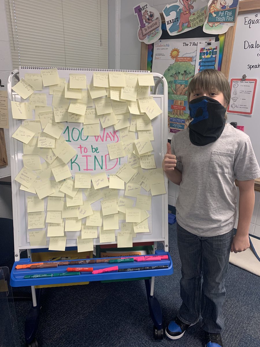 missthomas0's tweet photo. HAPPY 100th DAY OF SCHOOL! These 4th grade mathematicians were celebrated, there were snacks, and we even brainstormed 100 ways to be kind!! I can’t believe it’s already been 100 days with these amazing leaders. @WinnwoodRocks @leahmmcopeland https://t.co/5Xni4E3TBw