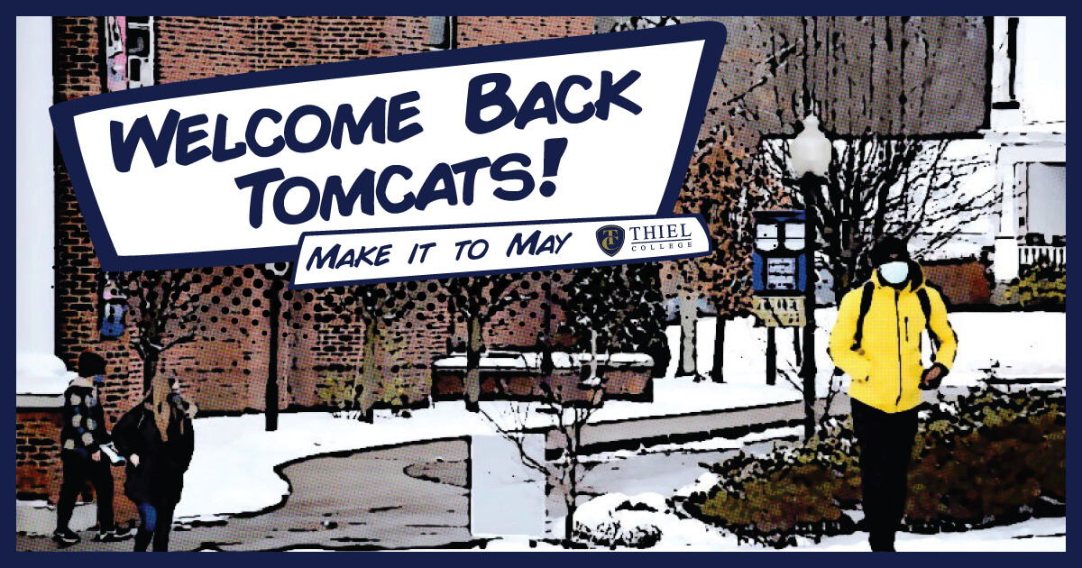 thielcollege's tweet photo. Help Thiel College #MakeItToMay!
Today is the first day of classes for the spring semester. Join us in welcoming back our students! https://t.co/tltSeWGhWO