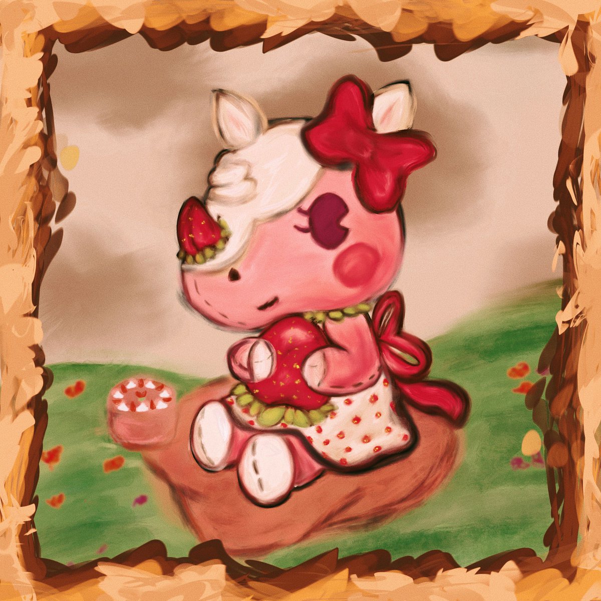Lemoncherriie's tweet photo. I’ve been on a strawberry kick. Enjoy!! 🎂🎨🍰🍓☁️🌱
•• #merangue #portrait #frame #picnic #strawberry #strawberrycake #AnimalCrossingNewHorizions #animalcrossing #renaissanceart #oilpainting #Procreate #procreateart #artistsontwutter #digitalart #illustration #fineart #fanart https://t.co/54erFUPn7w