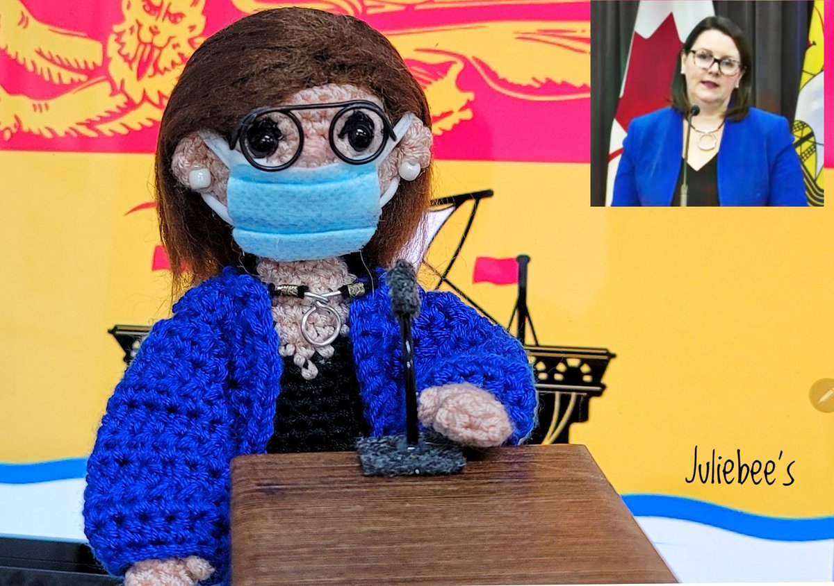Julie Duguay's daughter suggested she crochet a Dr. Jennifer Russell doll! A little research and less than a day later - wow! Listen to our conversation with Julie here: cbc.ca/listen/live-ra…