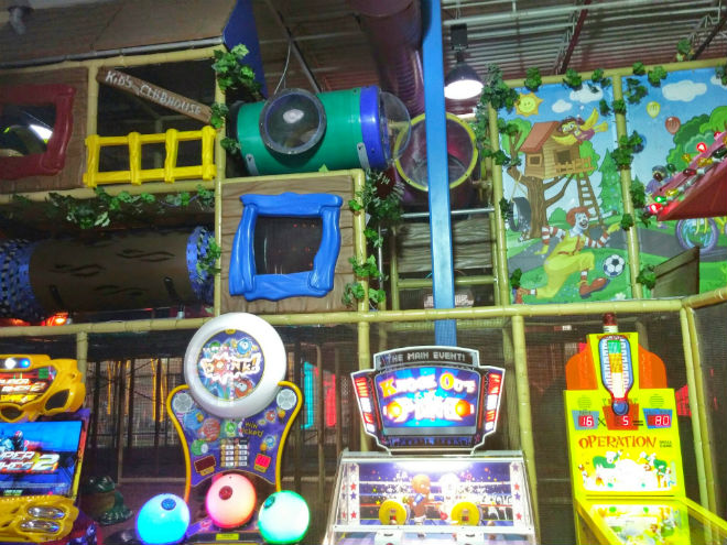 if the overwhelming experience was somehow not enough for guests, they could ascend to a 2nd floor containing additional arcade games, prize center, and a playplace. this playplace was also touted as the world's largest; we lack the data to quantify this claim.
