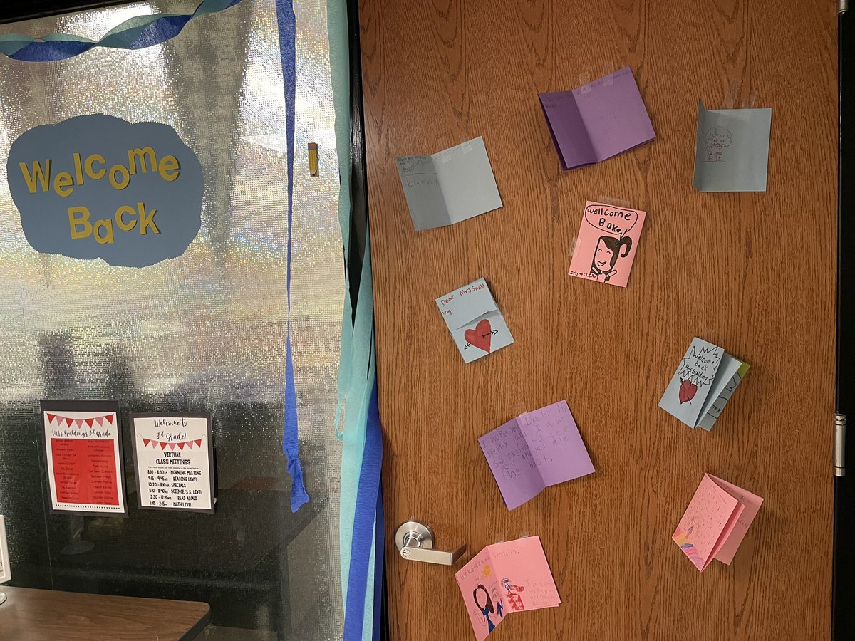 MrsMSpalding's tweet photo. While leaving the sweetest baby ever is hard, I was welcomed back with the best surprise from my class (with some help from my super amazing teammates). Cannot wait to see all their faces tomorrow! ☺️♥️ #Rocket512 https://t.co/yqBeKiBwmh