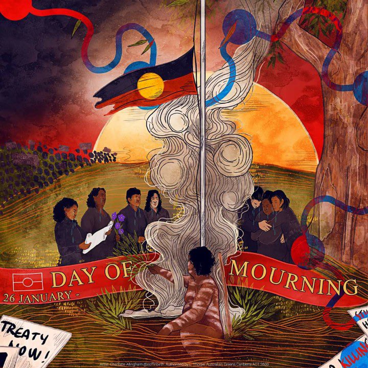 We don't get to pick and choose when we support First Nation people's self-determination. 

January 26 was declared a Day of Mourning by Aboriginal people in 1938 – that's longer than it has been 'Australia Day'.

#InvasionDay #AlwaysWasAlwaysWillBe