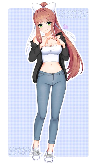 Monika commission ( ' ∀ `)ノ～  #DDLC 