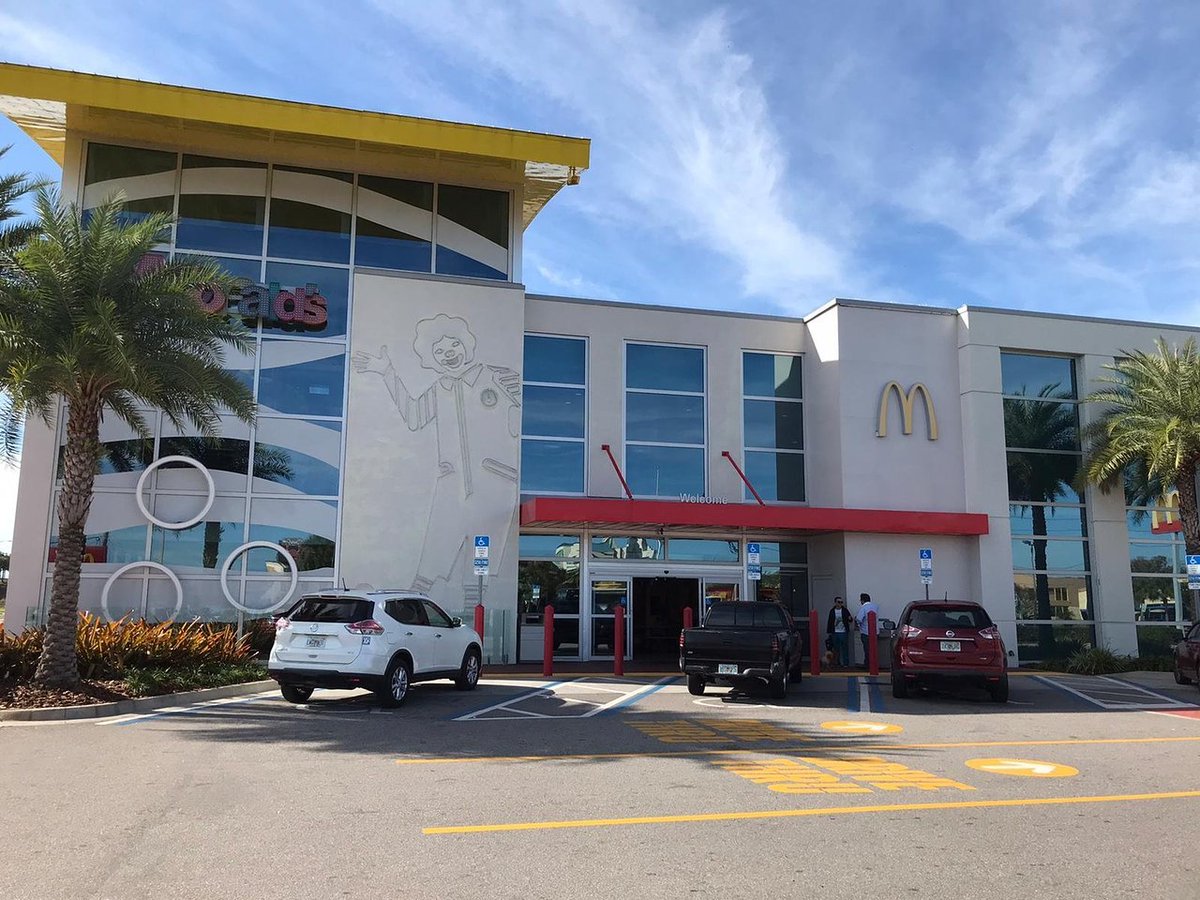 come 2016, a re-envisioned "epic mcdonald's" opened its doors. this new location reined in the chaos for a more modern, but still zany and super-sized, appearance. trademark features, like the neon lights, were carried over into the new design.(photo #1 credit:  @bioreconstruct)