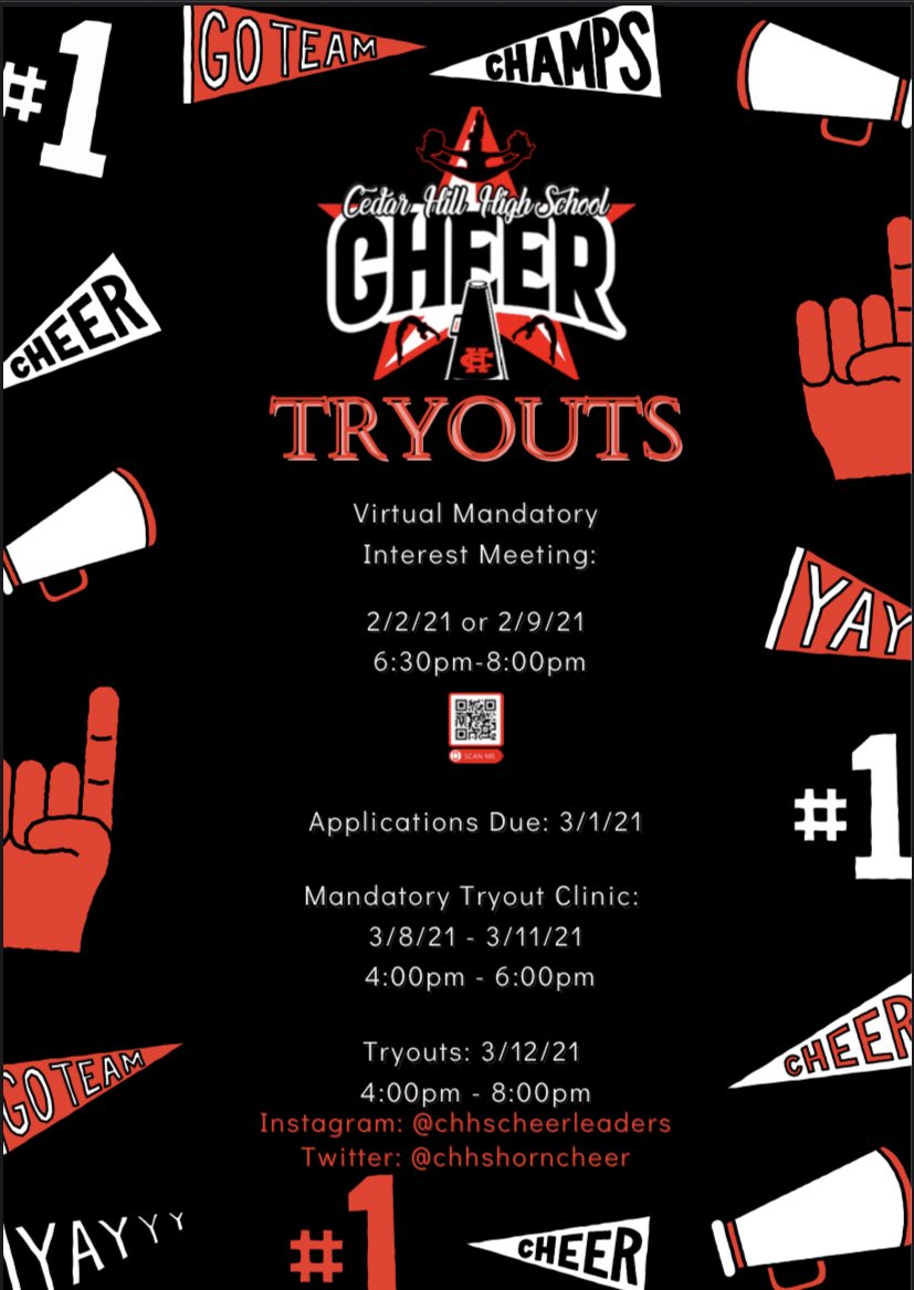 chhshorncheer's tweet image. Tryout Season is upon us!! Check out the website for a direct link to the mandatory virtual meeting 2/2 or 2/9.... can’t wait to see you there!! 🤘🏽❤️🤘🏽❤️..... link to the site is in our bio