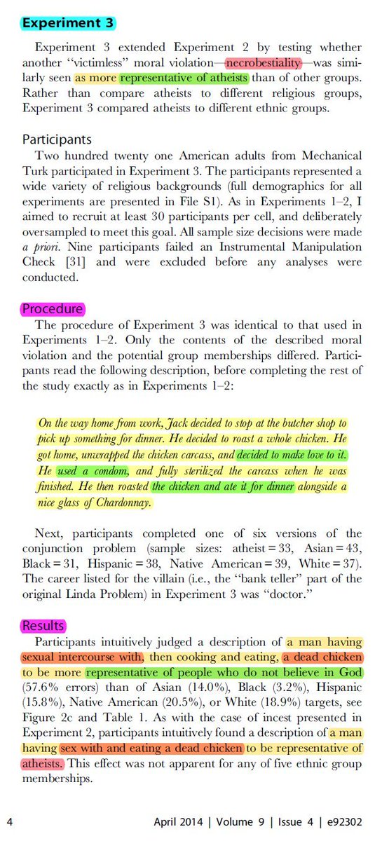 Scientific studies on the topic of atheism and morality have found that even *atheist participants* judge things like incest, bestiality, and cannibalism as representative of atheism. https://journals.plos.org/plosone/article?id=10.1371/journal.pone.0092302