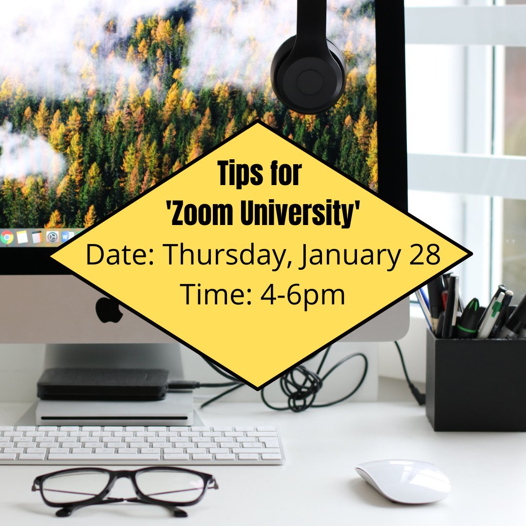 Join us this Thursday for an event on how to better organize and ace another semester of 'Zoom University.' Please RSVP through this link: tinyurl.com/TMPJanEvent