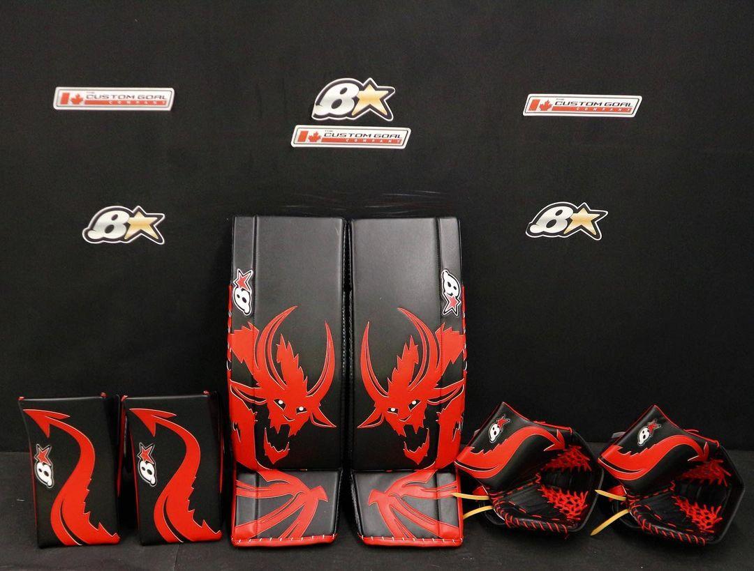 NHL's tweet photo. Aaron Dell's (@ADell32) fresh @NJDevils pads are heavy metal. 🤘

(📷 @goaliesonly) https://t.co/NCnS9fcJLG
