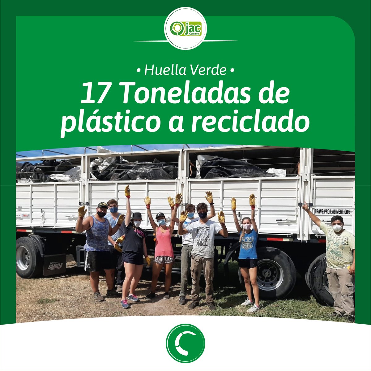 coopcenteno's tweet photo. 🟢 Huella Verde: 17 TONELADAS DIRECTO A RECICLADO.
.
En el día de hoy y dando cumplimiento a los protocolos correspondientes, la Jac Centeno completó el 5° camión con silobolsas y bidones que tendrán como destino la planta de recupero de residuos que ACA posee en Cañada de Gómez https://t.co/UqE4tYwEg1