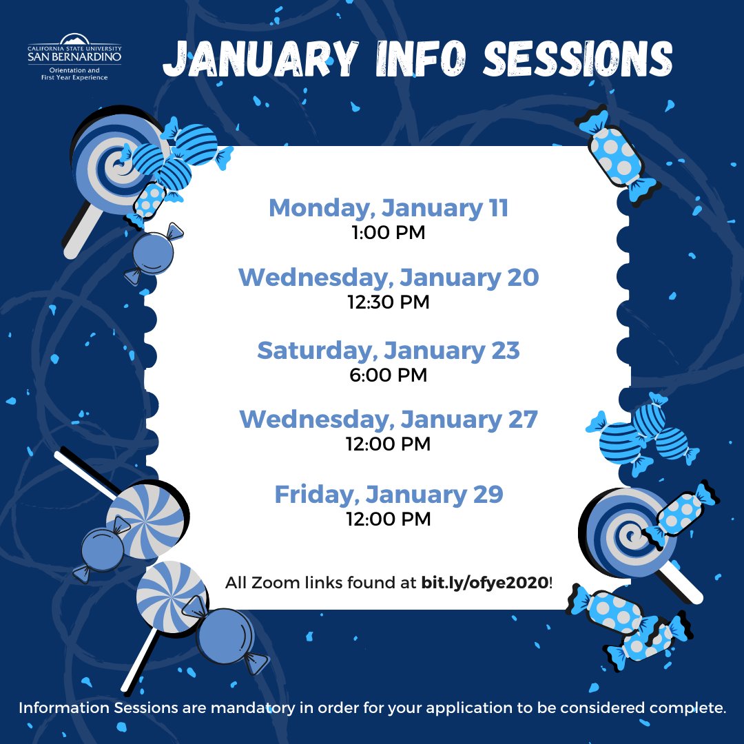 CSUSBofye's tweet photo. We have our final TWO info sessions this week! If you're interested in becoming an Orientation Leader for 2021, don't miss out! We hope to see you on Wednesday or Friday! https://t.co/6kOFbXox55 🐺🐺#CSUSBOrientation #OrientationLeader #SeeYouSoon https://t.co/hp4zaC3kAu