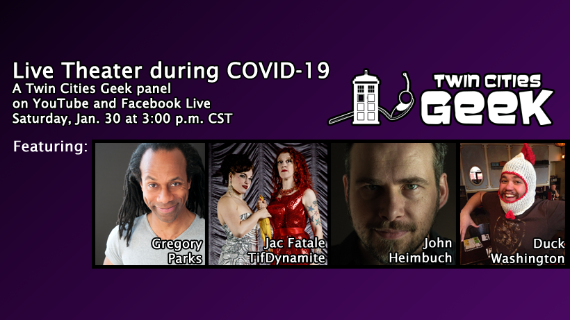 How has live theater adapted for #COVID19? Join a panel of local MN theater pros to discuss creating safer productions, and the ways they have innovated to keep theater alive during these difficult times. Sat, Jan. 30 3:00 p.m. CST on YouTube and Facebook! twincitiesgeek.com/theaterduringc…