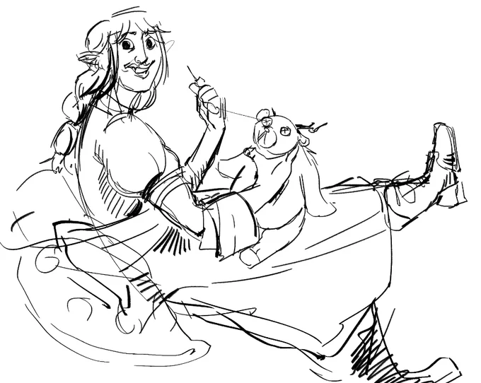 fast doodle of atraria stitching up a (mr) bear 
