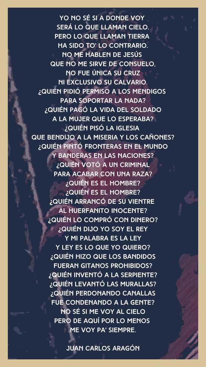 Javi_Bohorquez's tweet photo. Este pasodoble en carnaval no existe . 
Esto solo y únicamente lo podías hacer  tu. 
Un literato , un filósofo , un poeta , un pensador . 
Alguien diferente 😍✊
Juan Carlos Aragón ✍️ ✍️ ✍️ https://t.co/Pi5heZW6xc