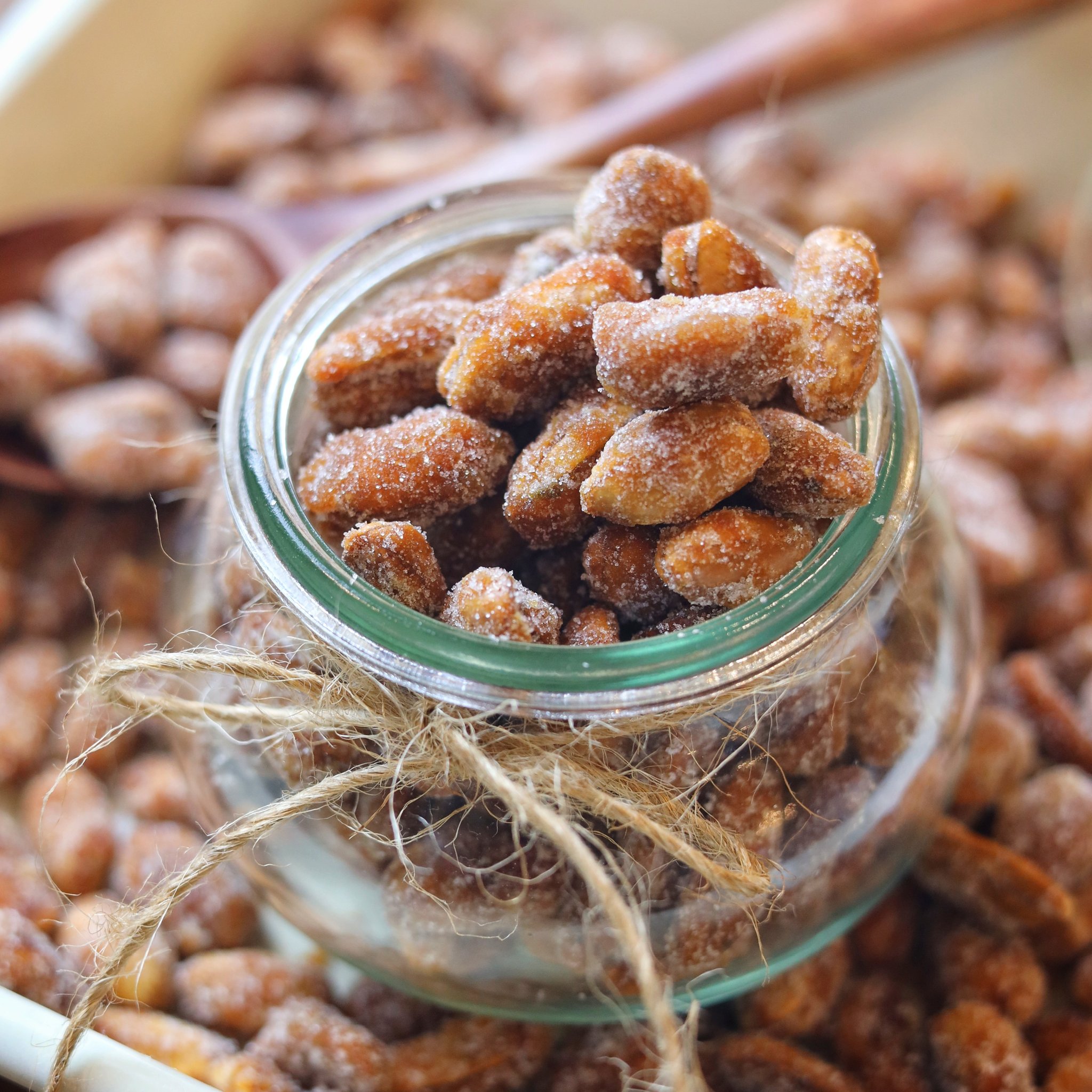 Gemomoge 味わいリッチなチーズケーキ 昨日の夜作ったハニーローストピーナッツ あの売ってる罪なやつです フライパンで作れるお菓子 小分けにしてプレゼントにもしちゃう ハニーローストピーナッツ レシピはこちらー たくさんできます