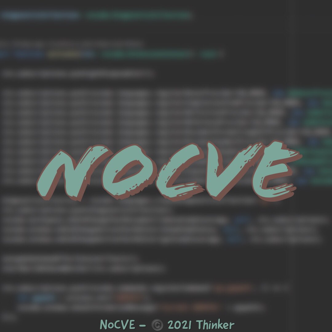_th1nk3r's tweet photo. #NoCVE
Kinda like #NoSQL? https://t.co/UMPw8bxWYV