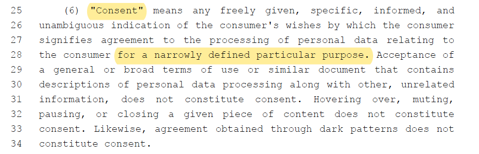 This is where consent and other obligations in  #WPA could be very powerful. In order to collect precise location data (+ any other data if it's a Muslim prayer app, presumably) the app must get consent for each purpose. 4/