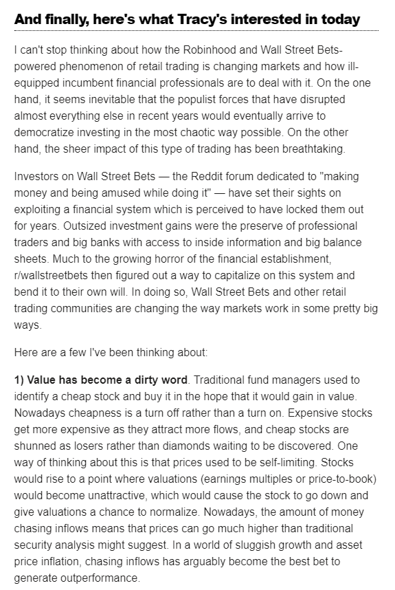 tracyalloway's tweet photo. Wrote about how the Wall Street Bets phenomenon is changing markets, and how ill-equipped the establishment is to deal with it.

https://t.co/Rt857yfWGx https://t.co/kBeuCgxwNF